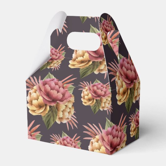 Modern Peony Flowers Bedankdoosjes (Achterkant)