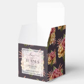 Modern Peony Flowers op Paarse bruin Bedankdoosjes (Geopend)