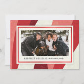 Modern Peppermint Abstract Rood met Kerstmis Feestdagenkaart (Voorkant)