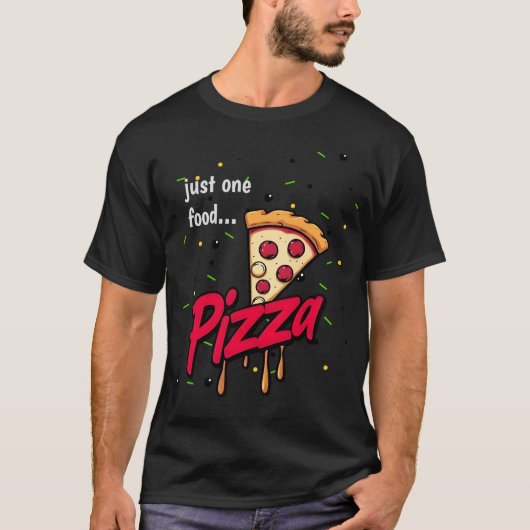 modern pepperoni cheesy food pizza lover slice t-shirt (Voorkant)