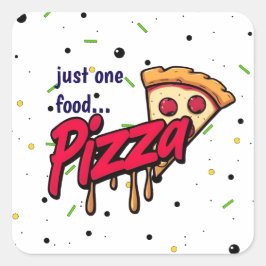 modern pepperoni cheesy food pizza lover slice vierkante sticker