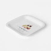 Modern Perfect Pair Waterverf Wijn & Kaas Papieren Bordje (Gebogen)