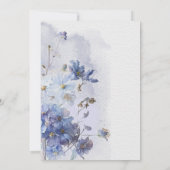 Modern Periwinkle Blue Waterverf Wildbloemen Kaart (Achterkant)