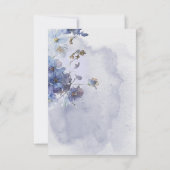 Modern Periwinkle Blue Waterverf Wildbloemen RSVP Kaartje (Achterkant)