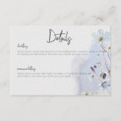 Modern Periwinkle Blue Wildflower Details Informatiekaartje (Voorkant)