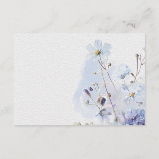 Modern Periwinkle Blue Wildflower Details Informatiekaartje (Achterkant)