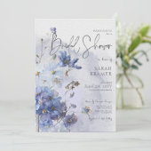 Modern Periwinkle Blue Wildflower Vrijgezellenfees Kaart (Staand voorkant)