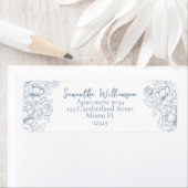 Modern Periwinkle Classic Wedding Retour Adres Etiket (Insitu)