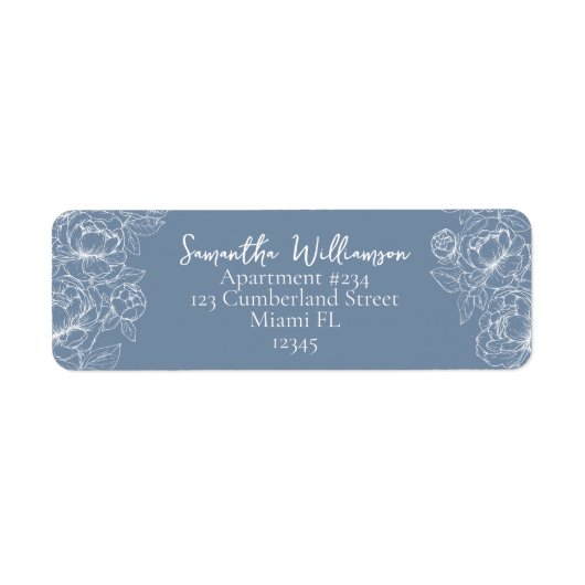 Modern Periwinkle Classic Wedding Retour Adres Etiket (Voorkant)
