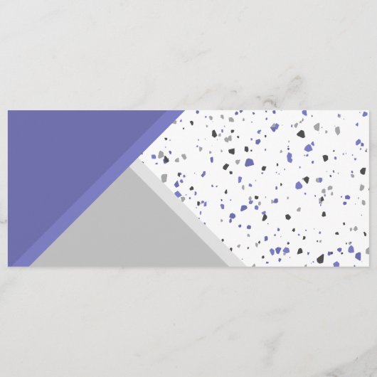 Modern Periwinkle Grey Geometric Terrazzo Bladwijz (Achterkant)