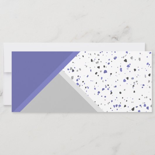 Modern Periwinkle Grey Geometric Terrazzo Bladwijz (Achterkant)