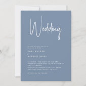 Modern Periwinkle No Parents Wedding Invitation Kaart (Voorkant)