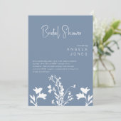 Modern Periwinkle White Wildflower Vrijgezellenfee Kaart (Staand voorkant)