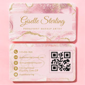 Modern Permanent Makeup Artist Blush QR Code Visitekaartje