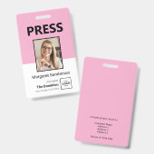 Modern Pers-ID-badge met foto en QR-code Badge (Voor- en achterkant)