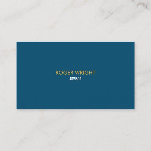 Modern Persblauw en Goud Visitekaartje (Voorkant)
