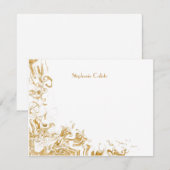 Modern Personal Stationery Liquid Gold Abstract Notitiekaartje (Voorkant / Achterkant)
