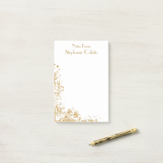Modern Personal Stationery Liquid Gold Abstract Post-it® Notes (Op bureau)