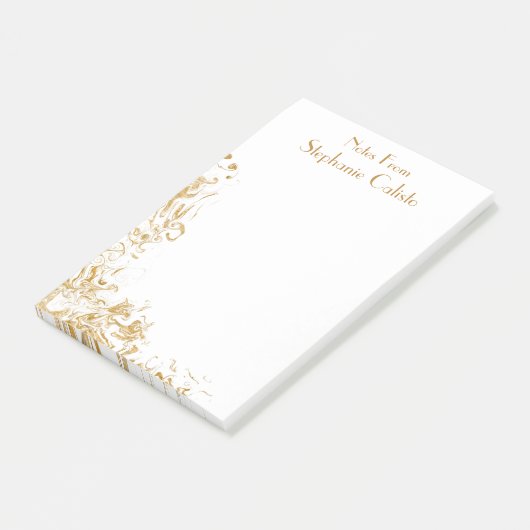 Modern Personal Stationery Liquid Gold Abstract Post-it® Notes (Schuin)