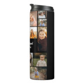 Modern Personalized 16 Photo Collage Custom Color  Thermosbeker (Geroteerd rechts)