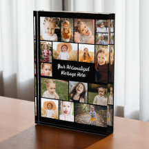 Modern Personalized 16 Photo Collage Photo Block