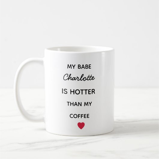 Modern Personalized Babe Coffee Mug Koffiemok (Links)
