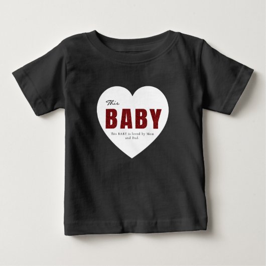 Modern Personalized Baby Heart T-Shirt (Voorkant)