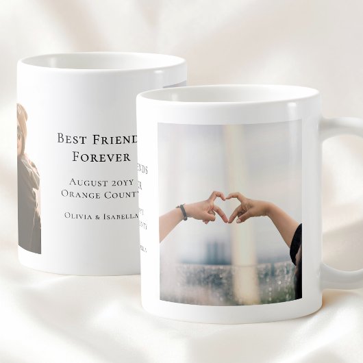 Modern Personalized Best Friends Forever 2 Photo Koffiemok