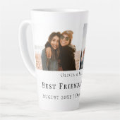 Modern Personalized Best Friends Forever 2 Photo Latte Mok (Linkerhoek)