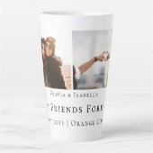 Modern Personalized Best Friends Forever 2 Photo Latte Mok (Voorkant)