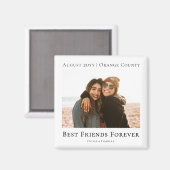 Modern Personalized Best Friends Forever Photo Magneet (Voorkant / Achterkant)