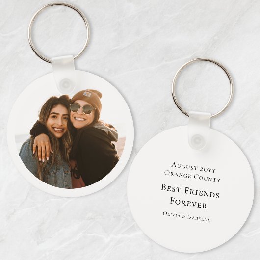 Modern Personalized Best Friends Forever Photo Sleutelhanger