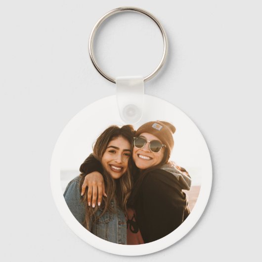 Modern Personalized Best Friends Forever Photo Sleutelhanger (Voorkant)