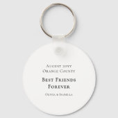 Modern Personalized Best Friends Forever Photo Sleutelhanger (Achterkant)