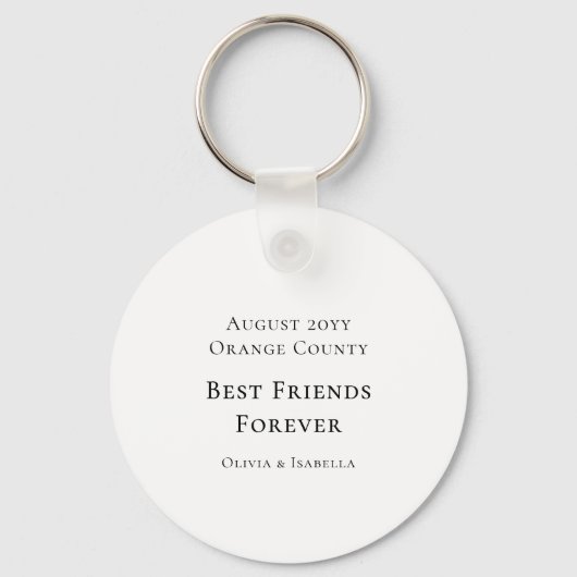 Modern Personalized Best Friends Forever Photo Sleutelhanger (Achterkant)