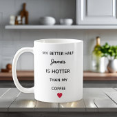 Modern Personalized Better Half Coffee Mug Koffiemok