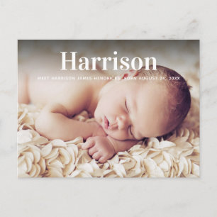 Modern Personalized Birth Announcement Briefkaart