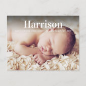 Modern Personalized Birth Announcement Briefkaart (Voorkant)