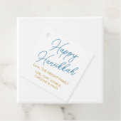 Modern Personalized Blue en Gold Hanukkah Bedankjes Labels (In situ)