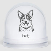 Modern Personalized Blue Heeler Dog Christmas Sneeuwbol (Voorkant)