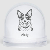 Modern Personalized Blue Heeler Dog Christmas Sneeuwbol (Achterkant)