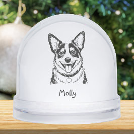 Modern Personalized Blue Heeler Dog Christmas Sneeuwbol