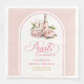 Modern Personalized Blush and Gold Bridal Napkins Servet (Voorkant)