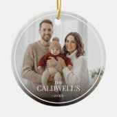Modern Personalized Boarder Overlay Family Photo  Keramisch Ornament (Voorkant)