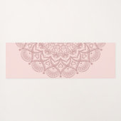 Modern Personalized Boho Mandala Blush Pink Yogamat (Achterkant (horizontaal))