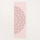 Modern Personalized Boho Mandala Blush Pink Yogamat (Achterkant)