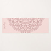 Modern Personalized Boho Mandala Blush Pink Yogamat (Voorkant (horizontaal))