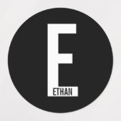 Modern Personalized Bold Monogram and Name Labels (Design 2)