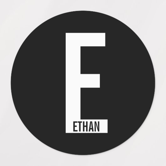 Modern Personalized Bold Monogram and Name Labels (Design 1)