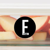 Modern Personalized Bold Monogram and Name Labels (Aangebracht)